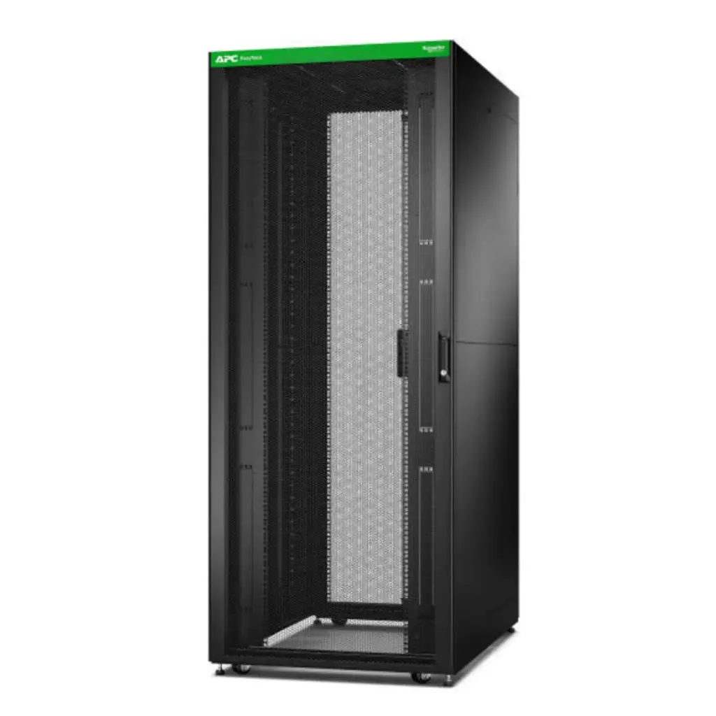 APC Easy Rack, 42U, Black, With Roof, Castors, Feet, 4 Brackets, and Side Panels, No Bottom, 1991H x 800W x 1000D mm
