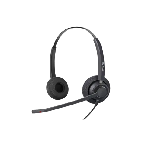 FIBERME  DUO Call Center Headset with AI Noise Cancelation, Direct USB Cable, Volume and mute control (FCH7303D)