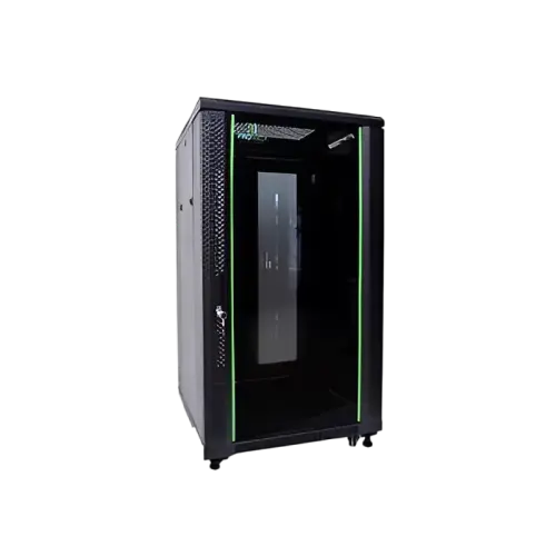 ProRack 18U 600*1000 Standing network rack with vented door, 4 fan, 1 shelf and 1 PDU 8 outlet (PR-FV6118)