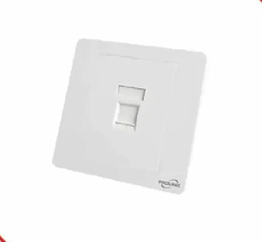 Prolink 1 Port UK type Faceplate W/Shutter & Station 1 ID 86*86 (PL-FP1-UK)