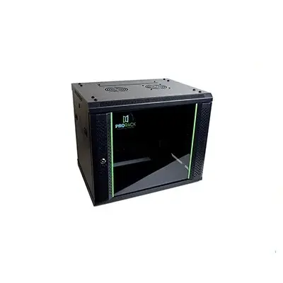 ProRack 9U 600*450 Wall mount cabinet with glass door, 1 fan, 1 shelf and 1 PDU 6 outlet (PR-W6409)